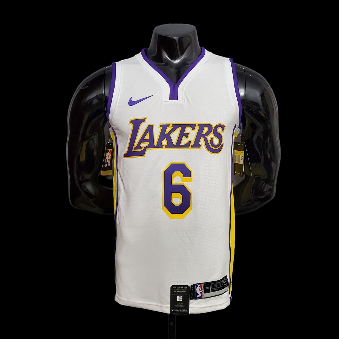 James #6 Lakers white NBA jersey Size:XS-XXL Nike connect recognition