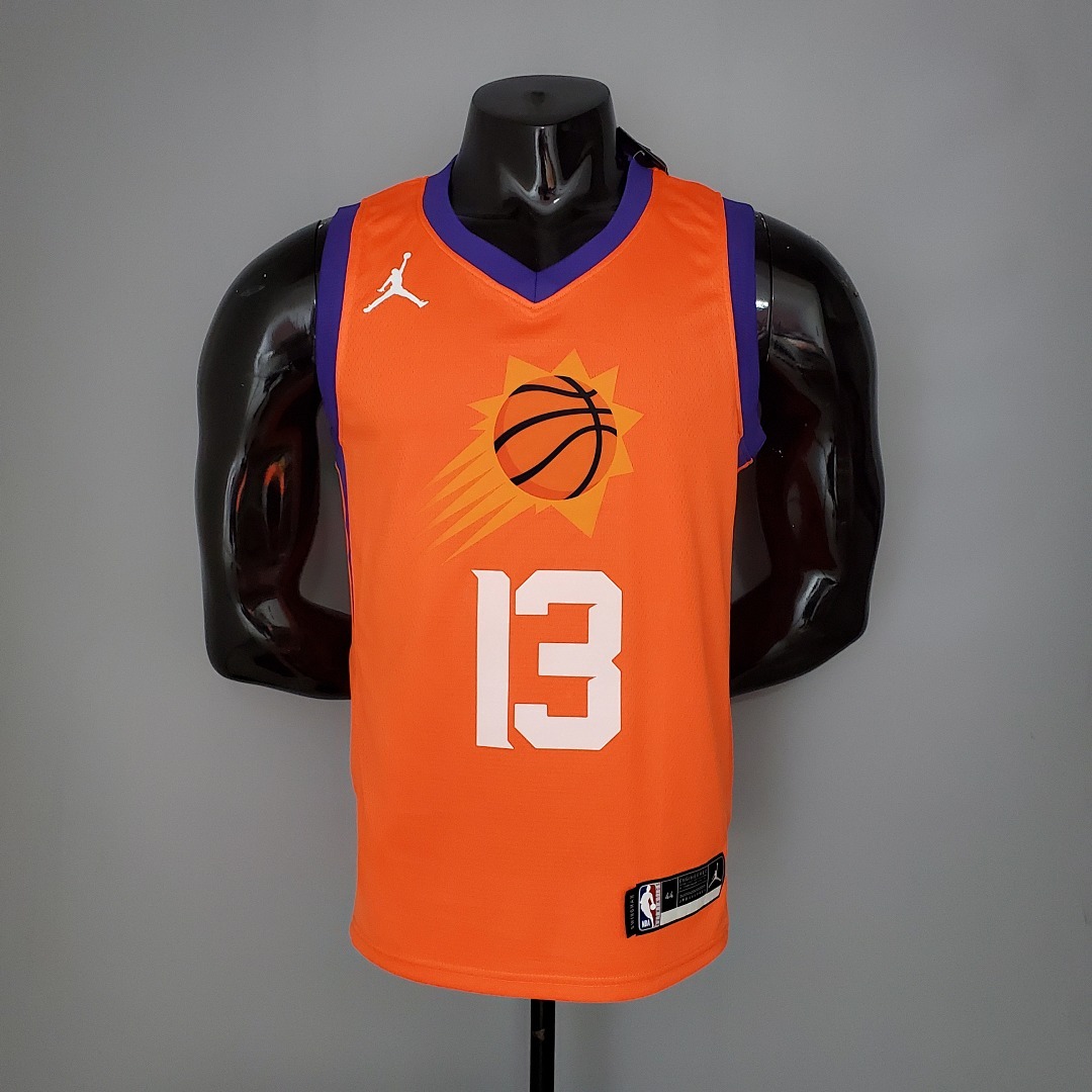 2021 NASH#13 Suns Jordan Theme Orange NBA Jersey S-XXL