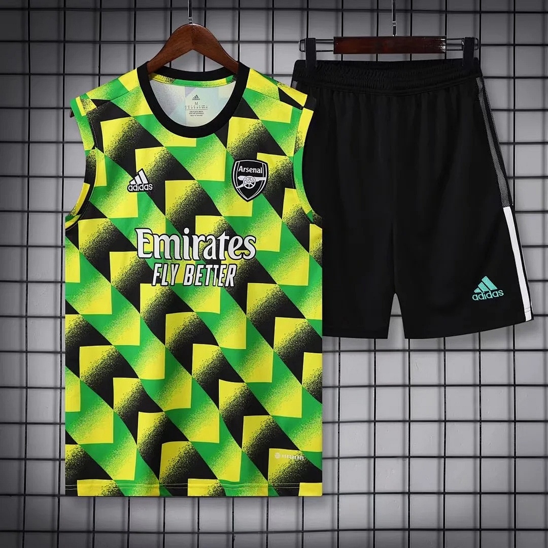 22/23 Arsenal Pre-match Training Yellow+Green Vest S-XXL