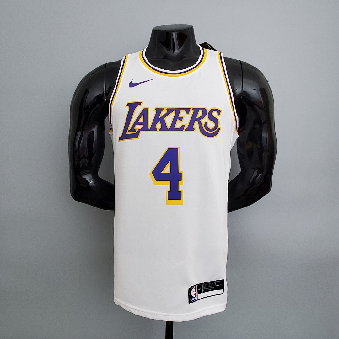 Lakers Rondo#4 Crew Neck White NBA Jersey S-XXL