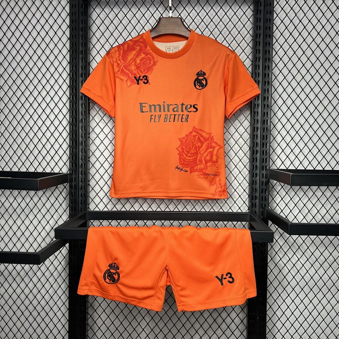 Real Madrid 2024/25 Y3 Rose Special Edition orange color Kids Kit
