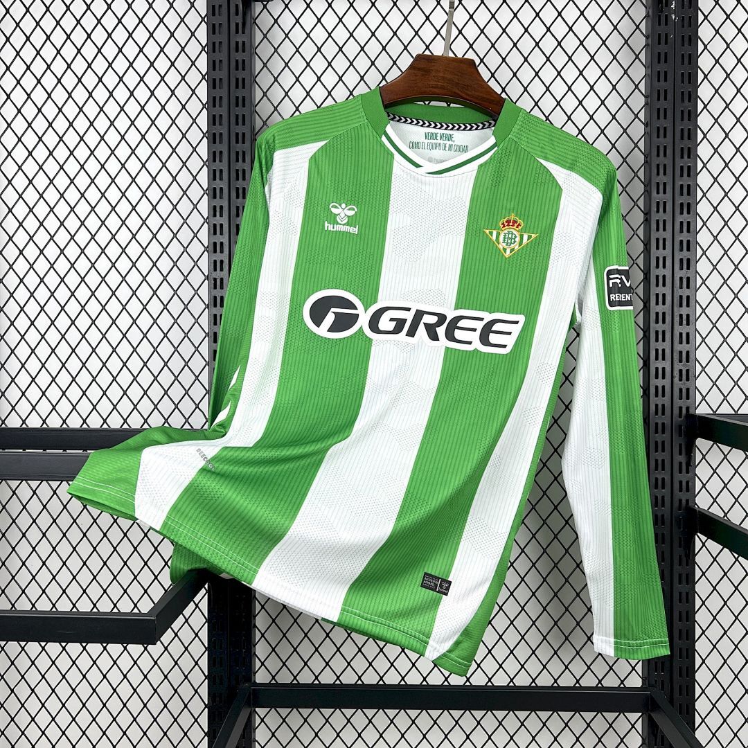 Mens Real Betis 2025/26 Home Long Sleeve Jersey