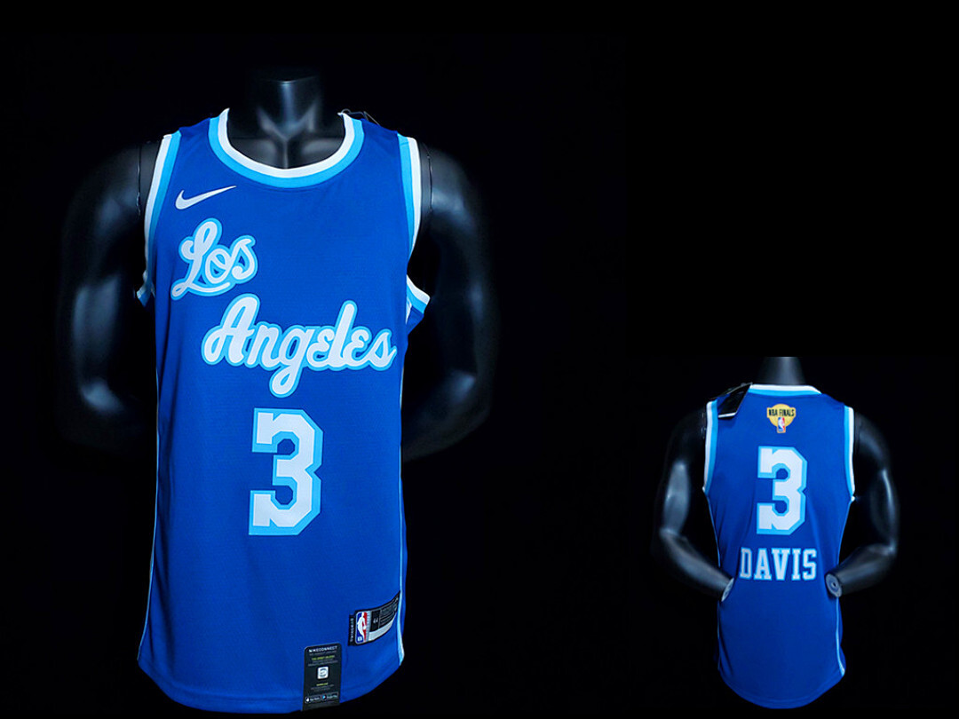 New DAVIS #3 Lakers Blue NBA jersey Size:XS-XXL Nike connect recognition