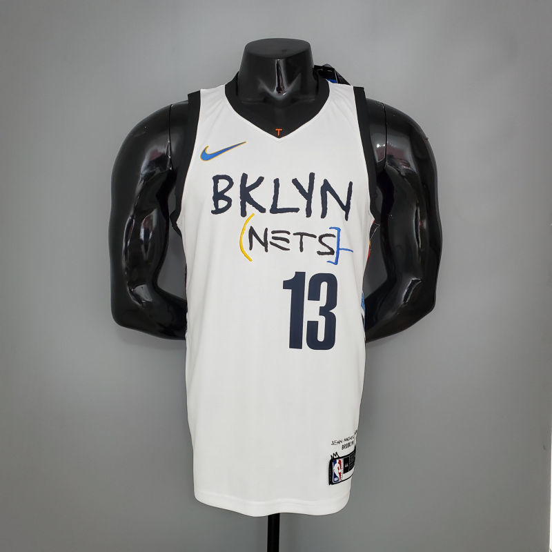 HARDEN#13 Brooklyn Nets graffiti white NBA jersey S-XXL