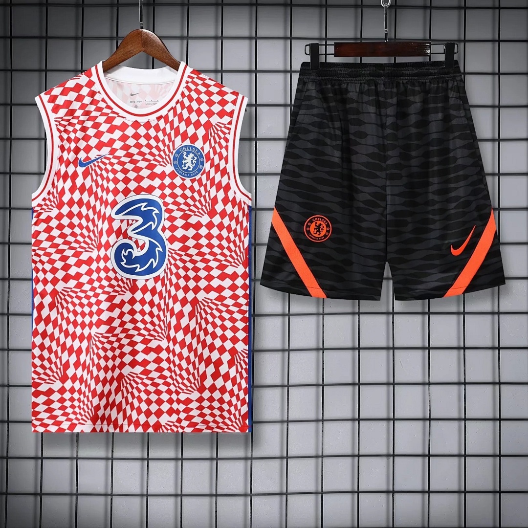 22/23 Chelsea Pink Stripe Pre-match Training Vest S-XXL