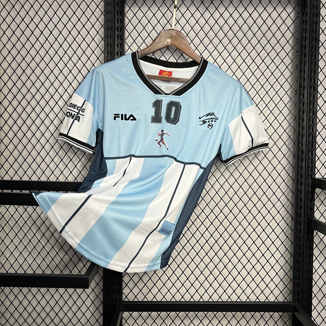 Argentina 2001 Diego Maradona Testimonial Retro Jersey