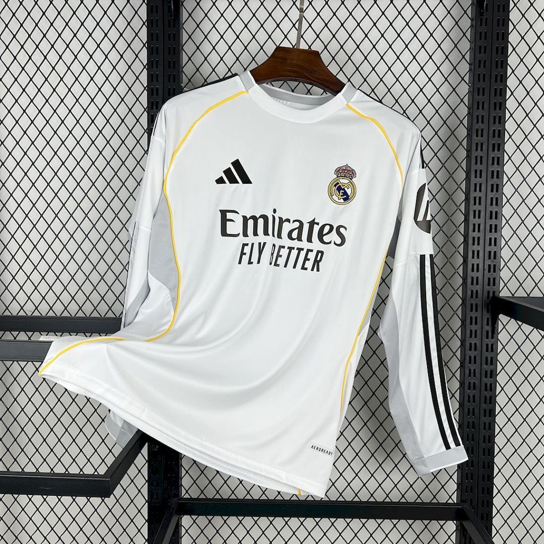Real Madrid 2025/26 Home Long Sleeves Jersey