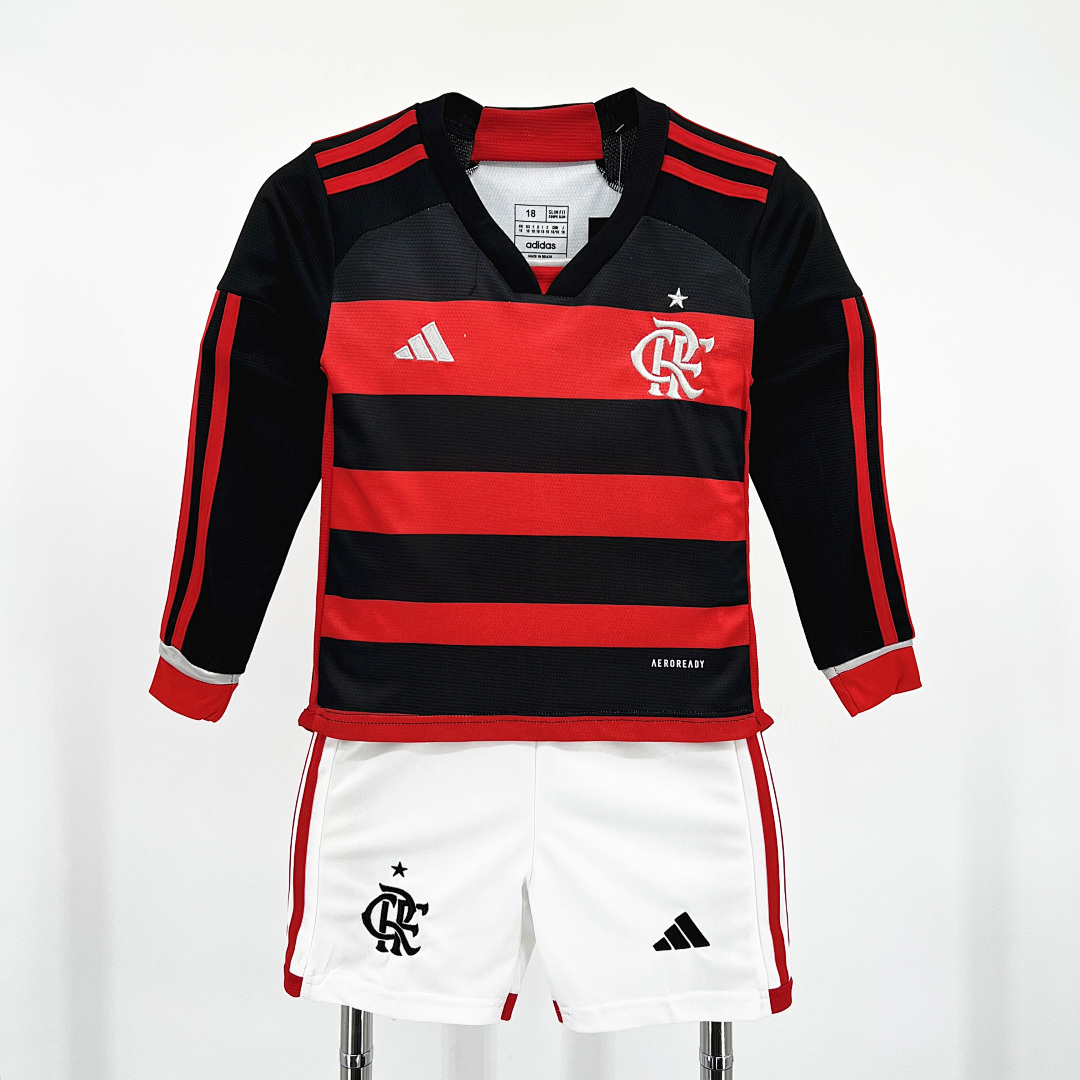 Flamengo 2024/25 Home  Long Sleeves Kids Kit 16-28