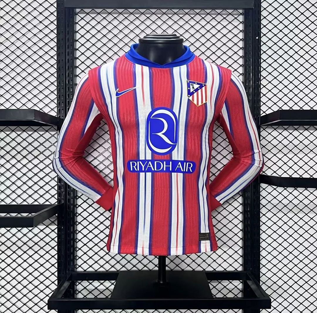 Atletico Madrid 2024/25 Home Long Sleeves Jersey Player Version
