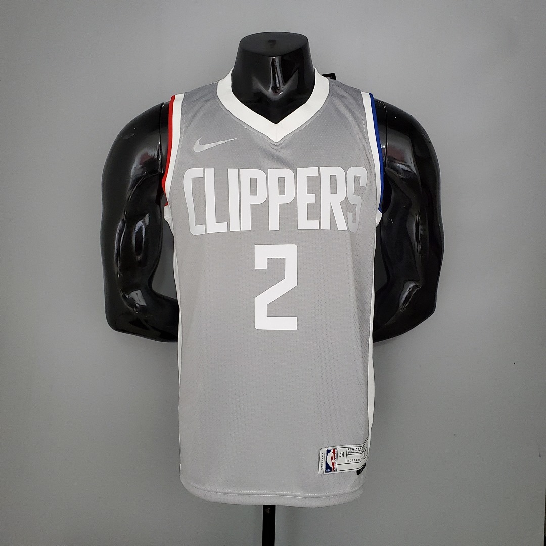 2021 LEONAR0#2 Los Angeles Clippers Bonus Edition Grey NBA Jersey S-XXL