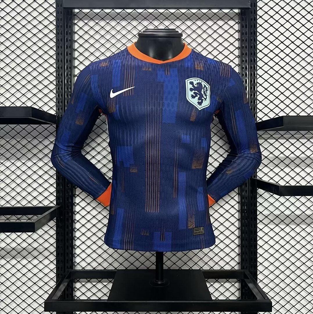 Netherlands 2024/25 Euro Away Long Sleeves Jersey – Player Version