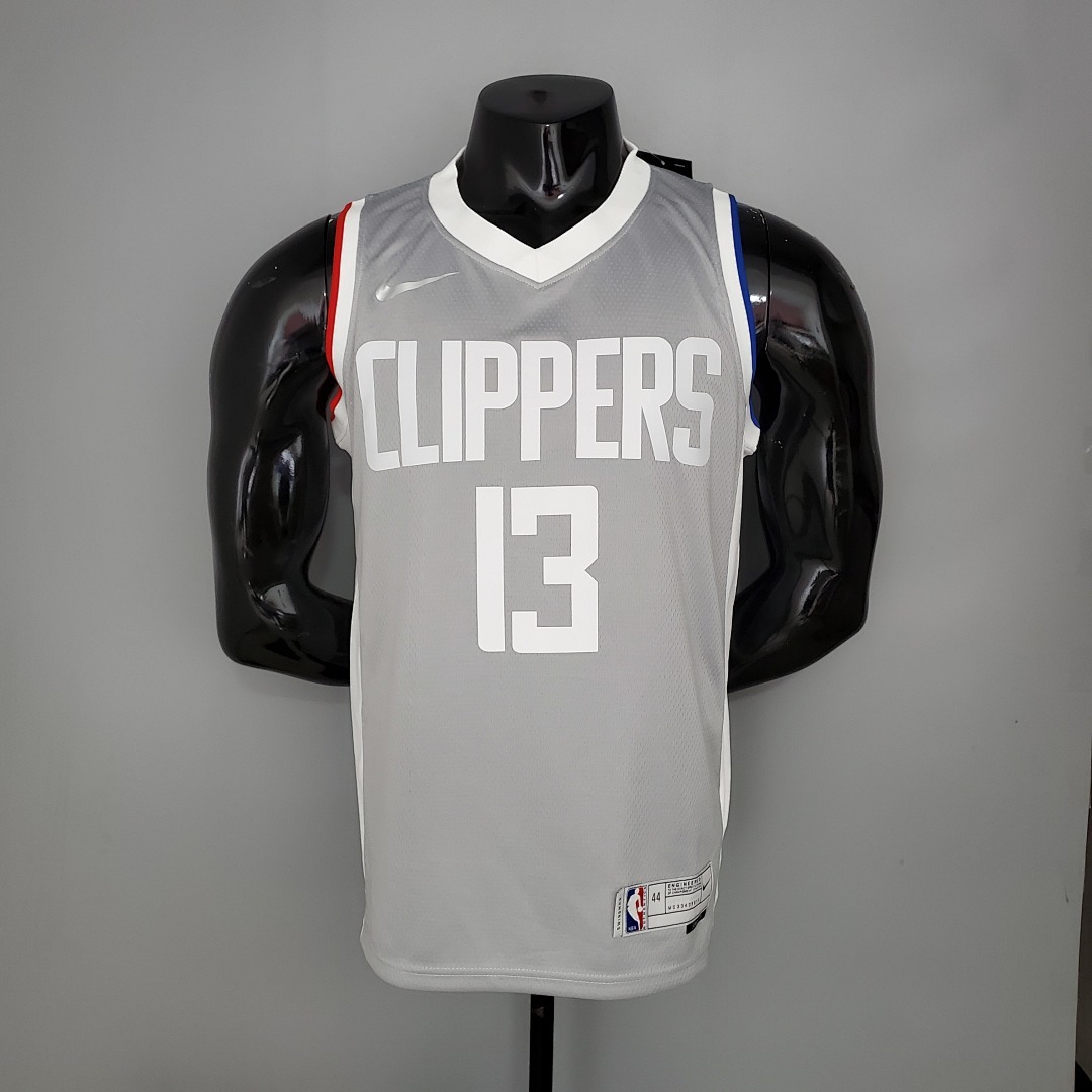 2021 GEORGE#13 Los Angeles Clippers Bonus Edition Grey NBA Jersey S-XXL