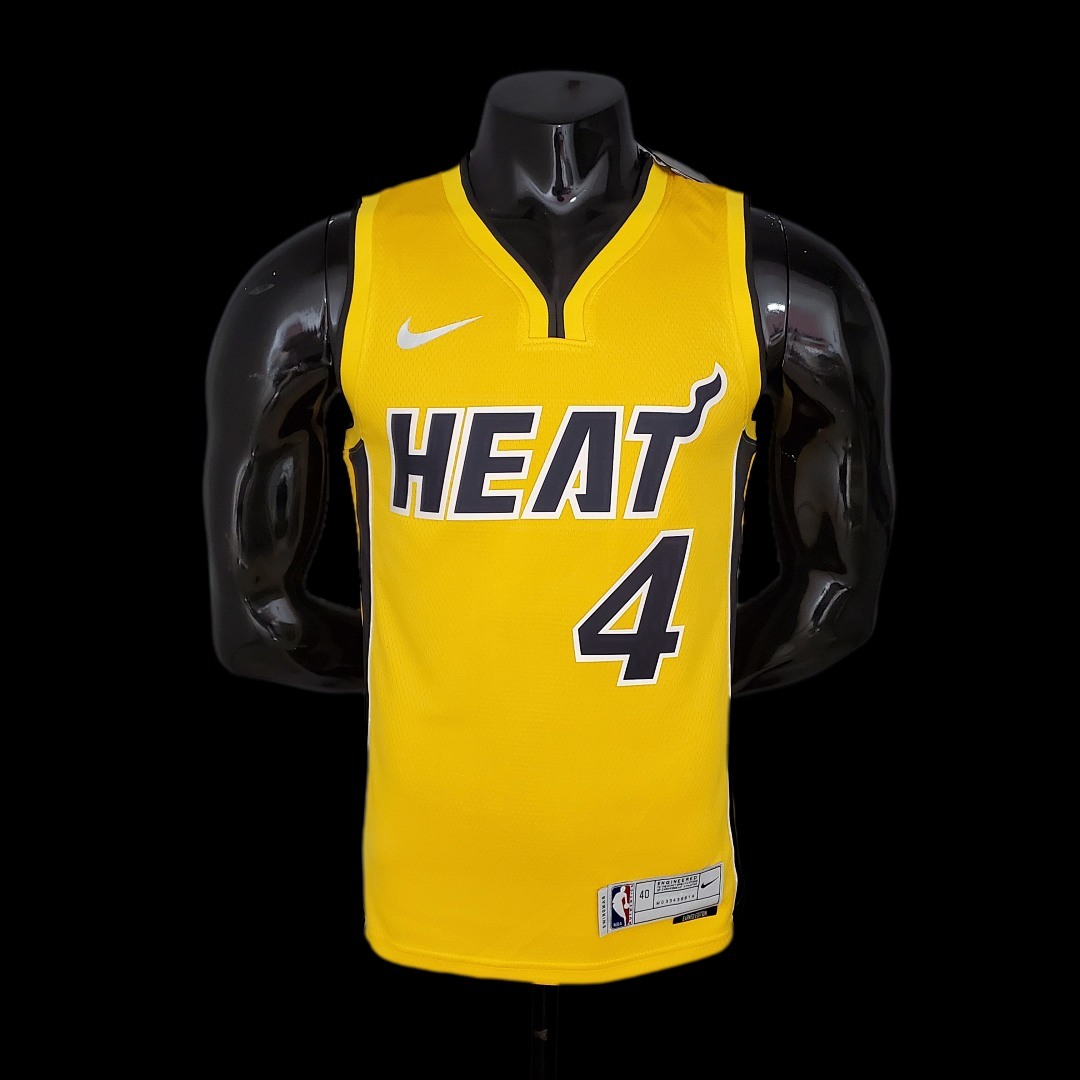 2021 OLADIPO#4 Heat Bonus Edition Yellow NBA Jersey S-XXL