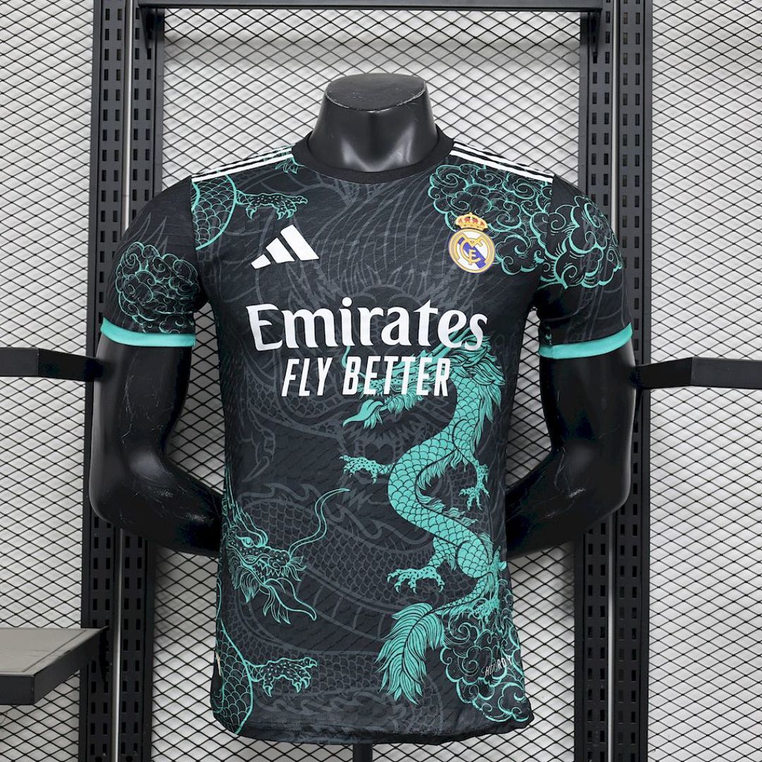 Real Madrid 2025/26 Black Green Dragon Edition Jersey Player Version