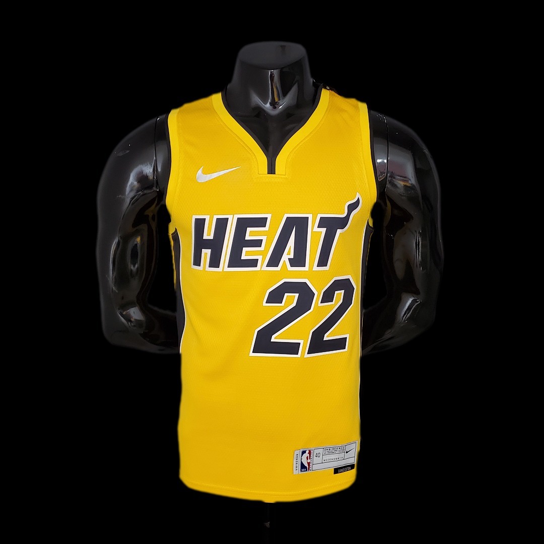 2021 BUTLER#22 Heat Bonus Edition Yellow NBA Jersey S-XXL