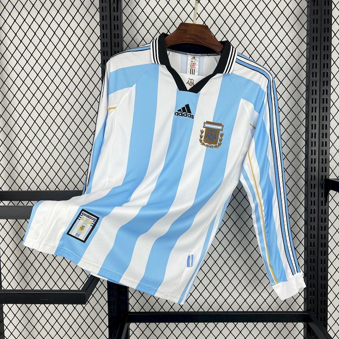 Argentina 1998 Home Long Sleeves Retro Jersey