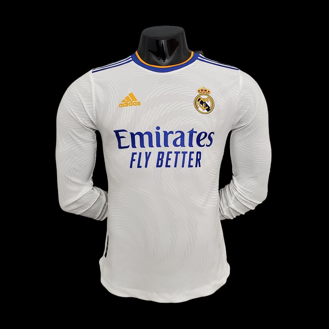 21/22 player version long sleeve Real Madrid home S-XXL