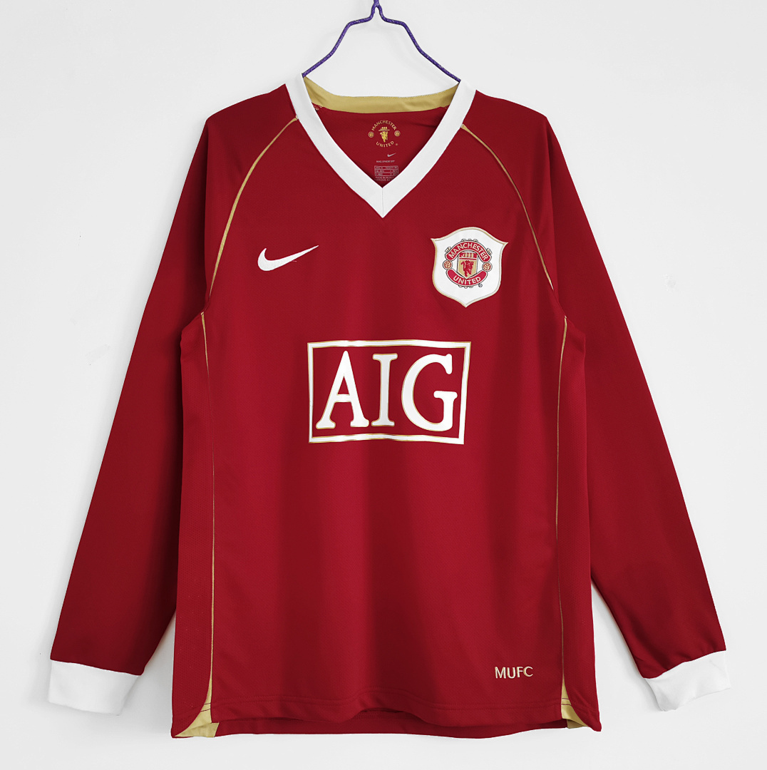 Retro: 2006-07 M-u home long sleeve S-2XL