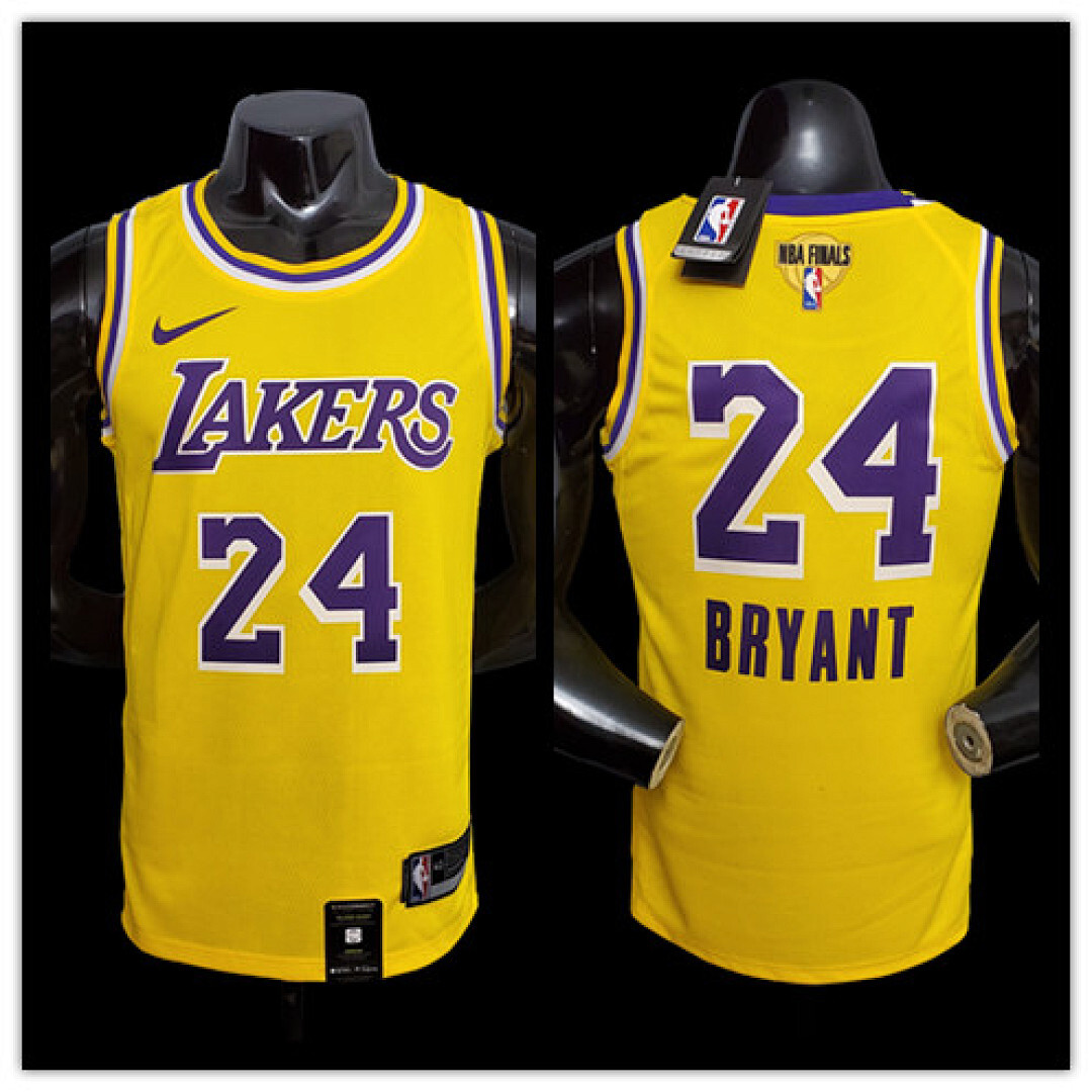New Bryant #24 Lakers Commemorative Edition Round neck yellow NBA jersey SizeXS-XXL