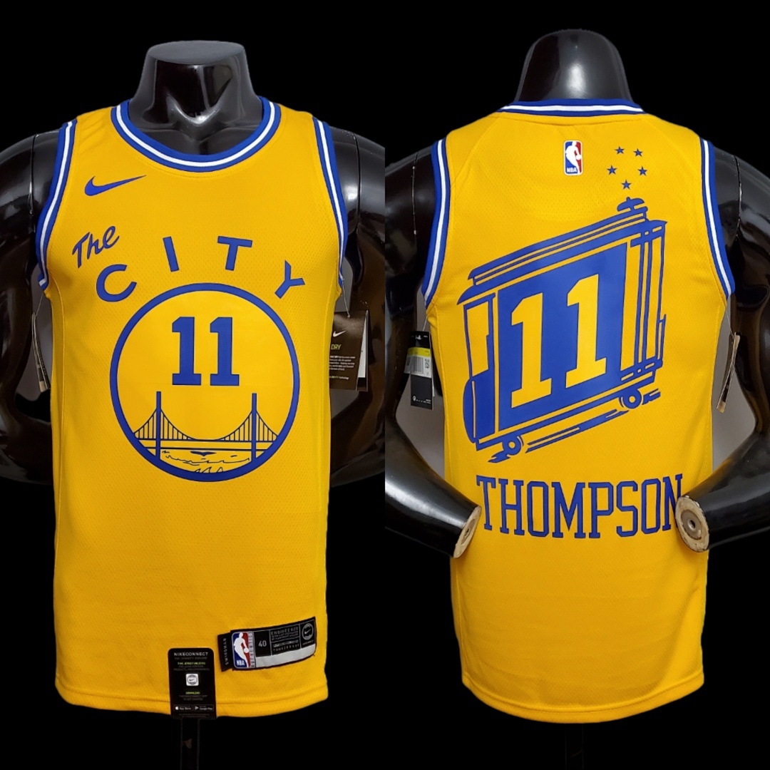 Tram version THOMPSON#11 Golden State Warriors yellow NBA jersey S-XXL