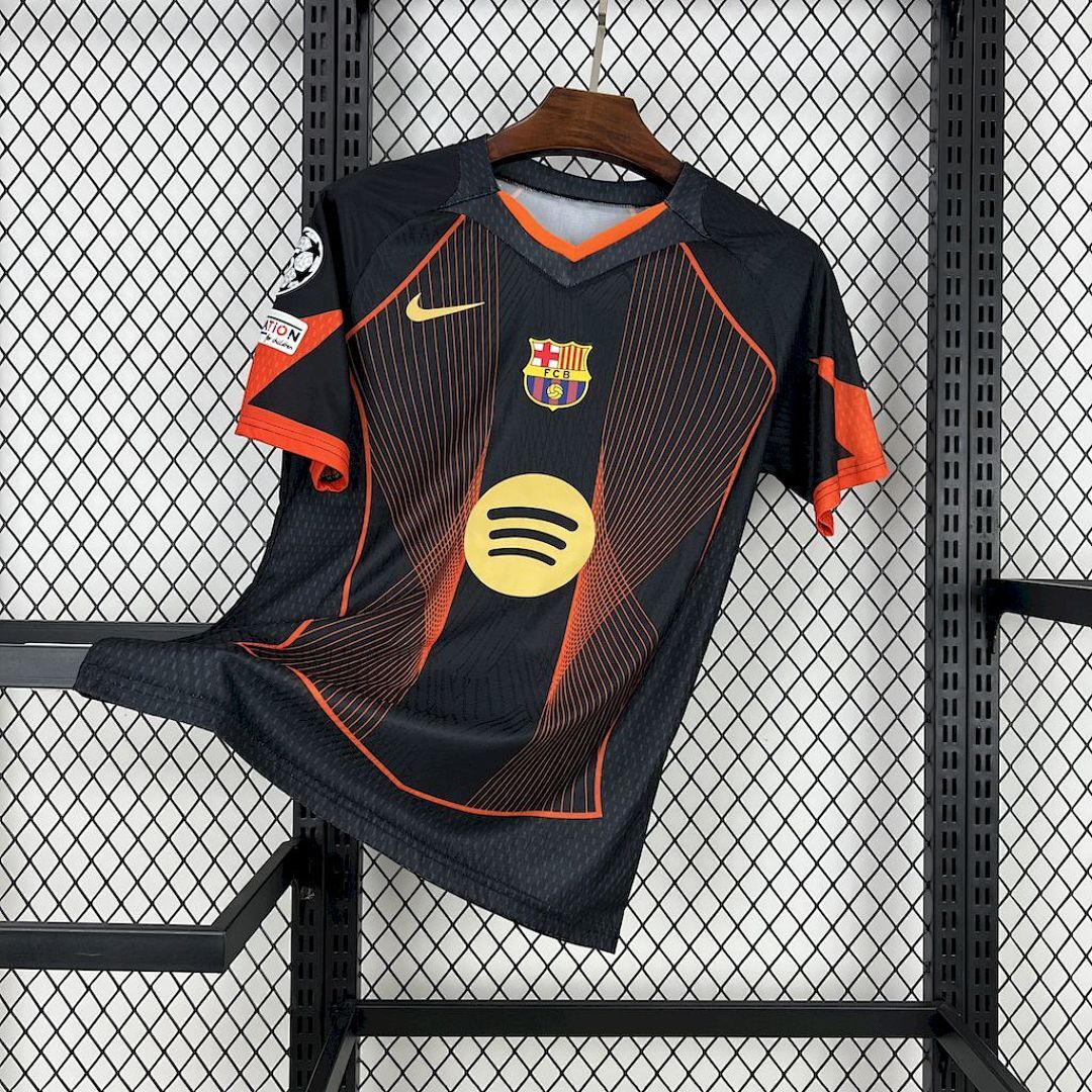 Barcelona 2025/26 black orange special edition Jersey (With Champions League)