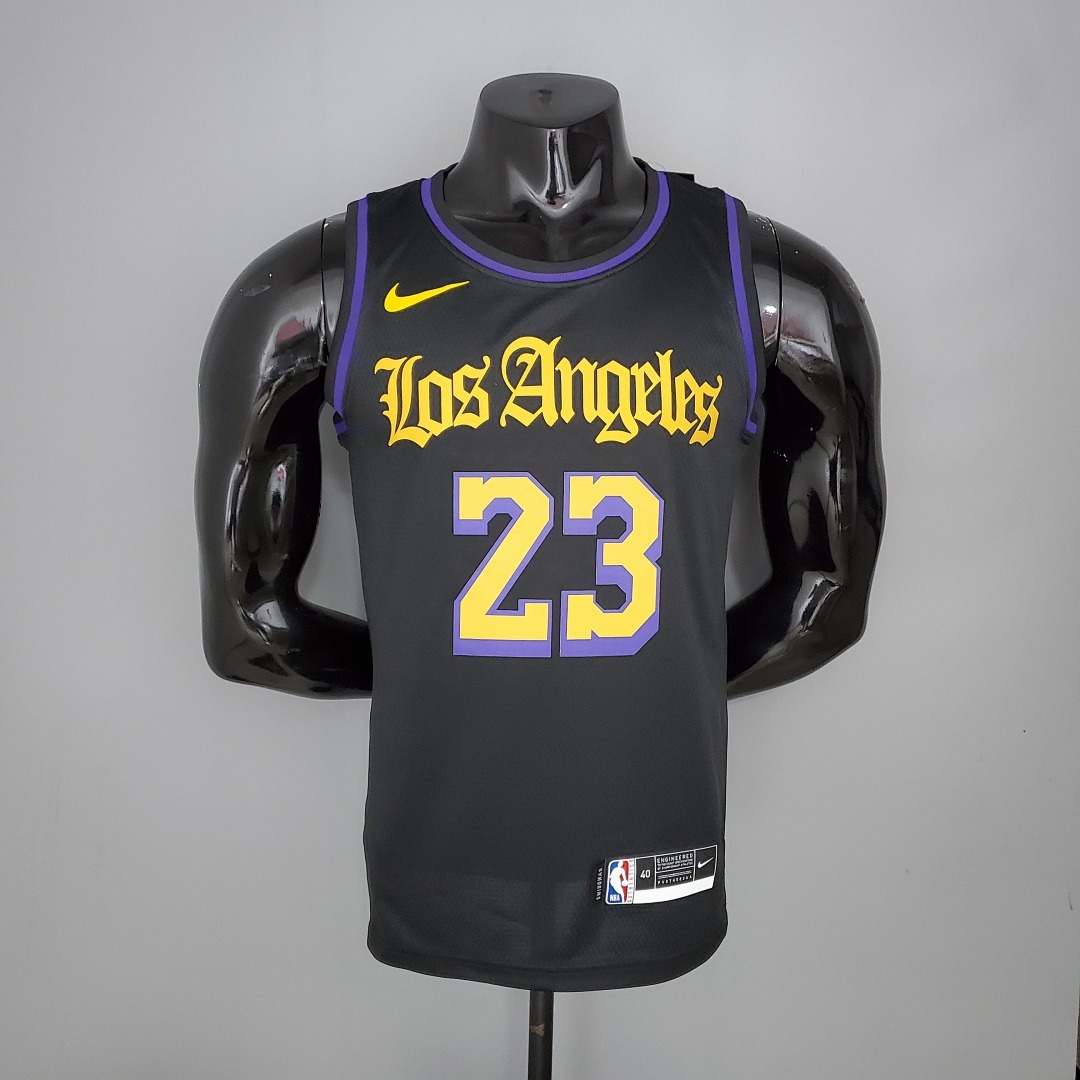 2021 James#23 Los Angeles Lakers Black Latin Black NBA Jersey S-XXL
