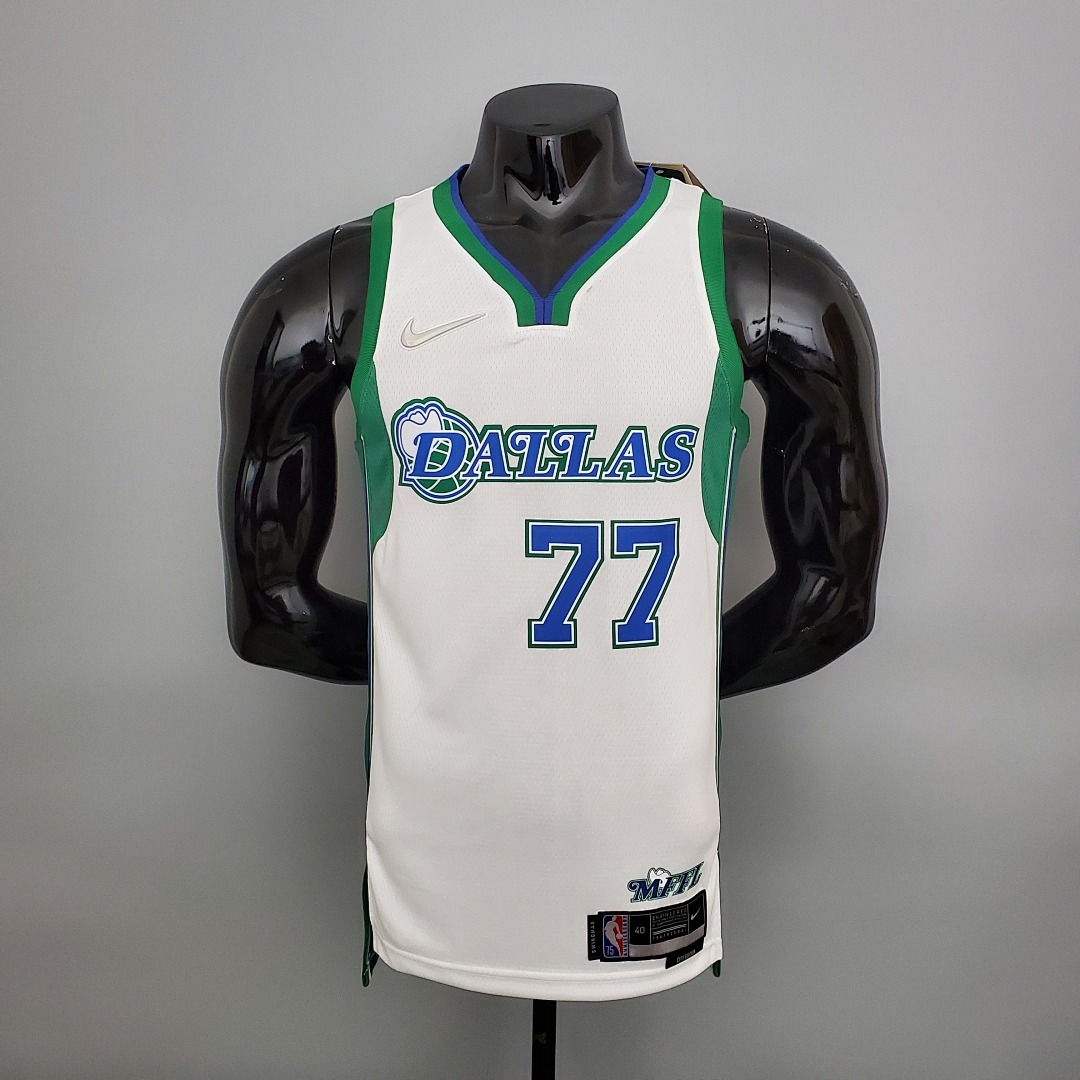 2022 season DONCIC#77 Dallas Mavericks City Edition White and Green NBA Jersey S-XXL