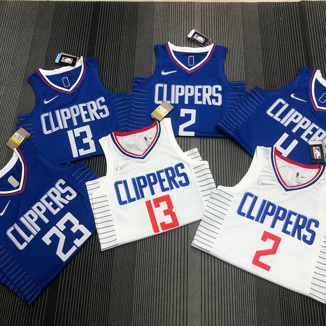 75th Anniversary Clippers Blue White NBA Jersey S-XXL