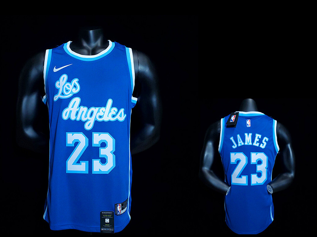 New James #23 Lakers Blue NBA jersey Size:XS-XXL Nike connect recognition