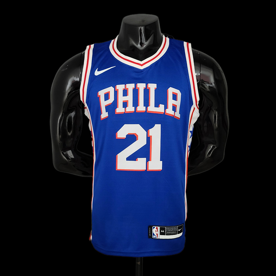 EMBIID#21 Detroit Pistons blue NBA jersey Size:S-2XL