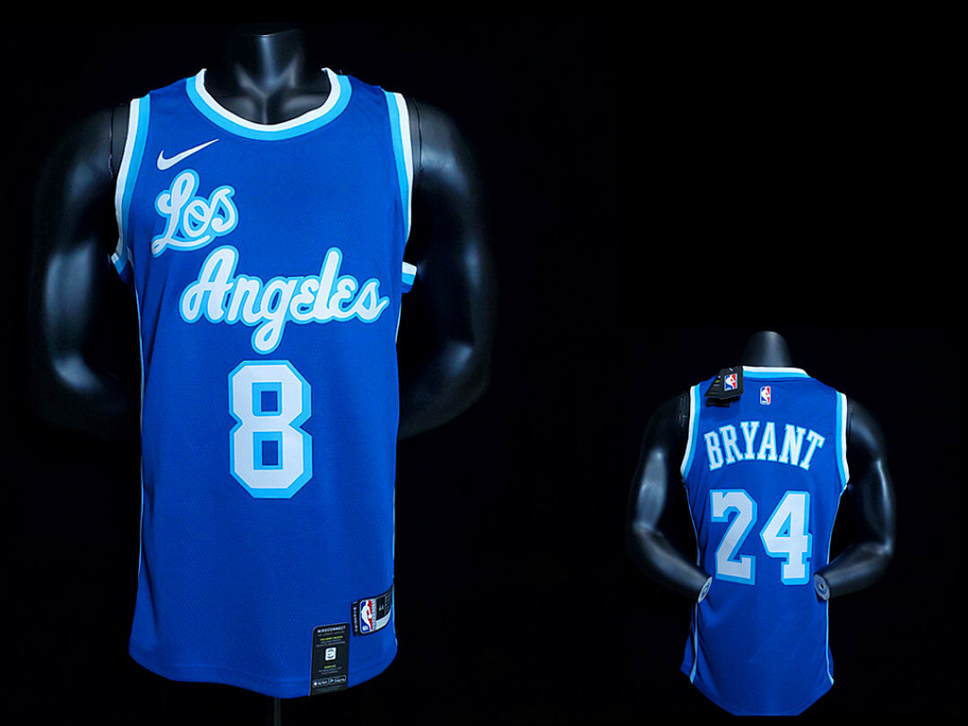 New Bryant #8 After Bryant #24 Lakers Blue NBA jersey Size: XS-XXL Nike connect recognition