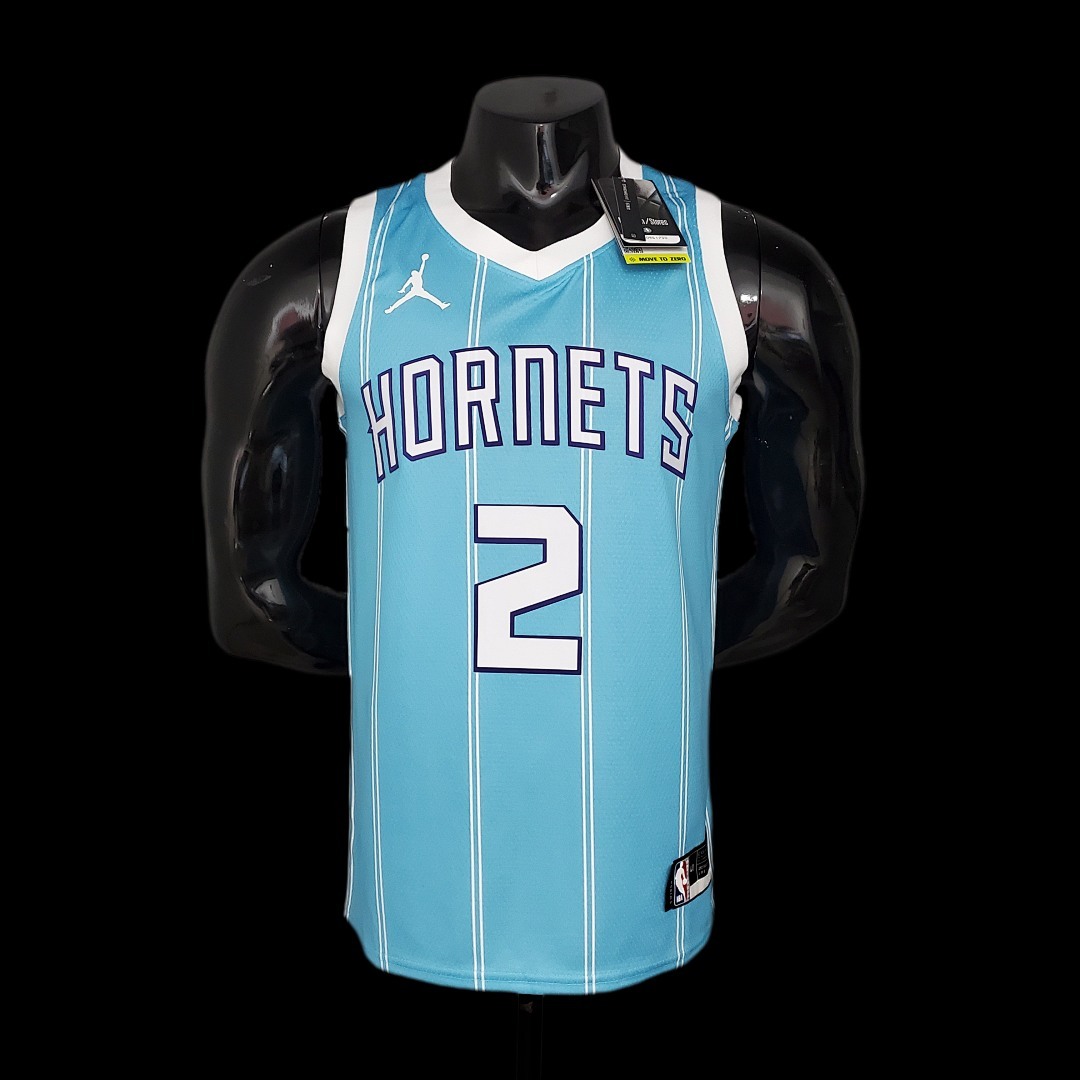 New Hornets BALL#2 Blue NBA Jersey S-XXL