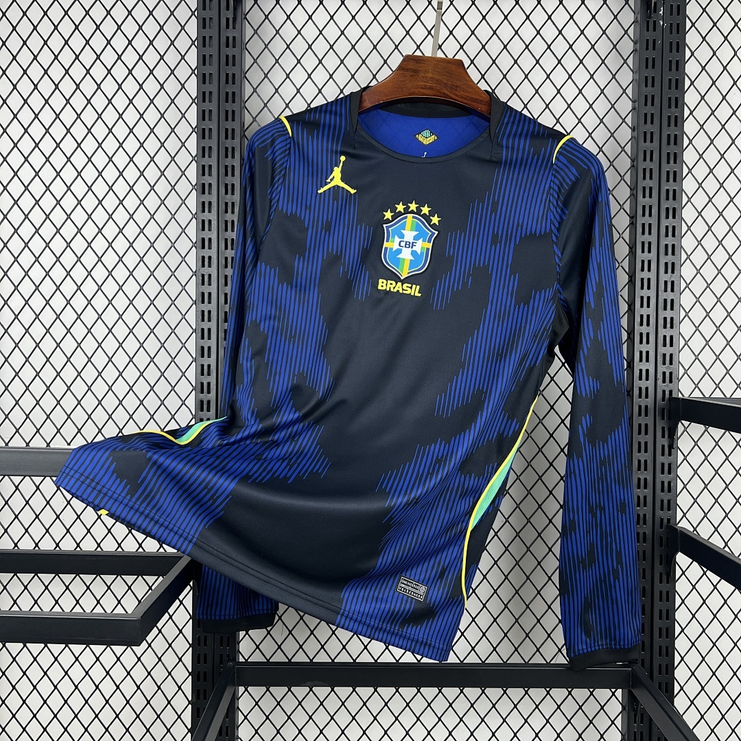 Mens Brazil 2026 World Cup Away Long Sleeve Jersey