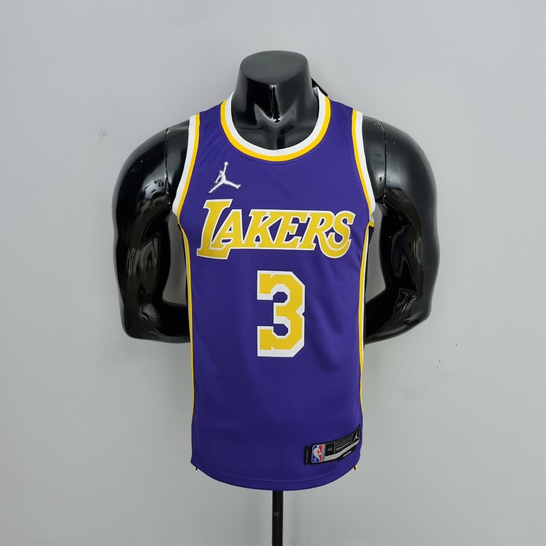 75th Anniversary Davis #3 Los Angeles Lakers Jordan Purple NBA Jersey S-XXL