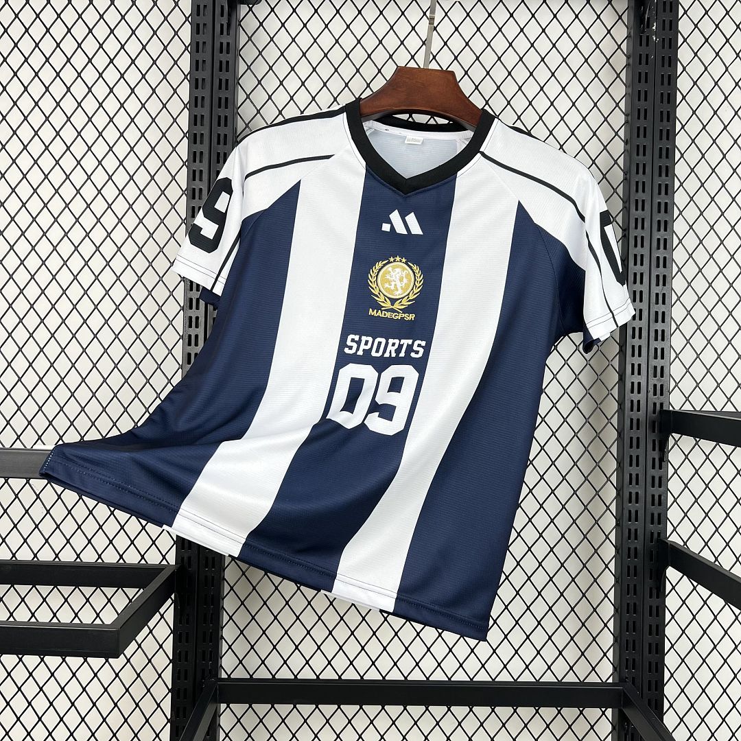 Unisex Light Blue Striped 2026 World Cup Style V-Neck Soccer Jersey 1