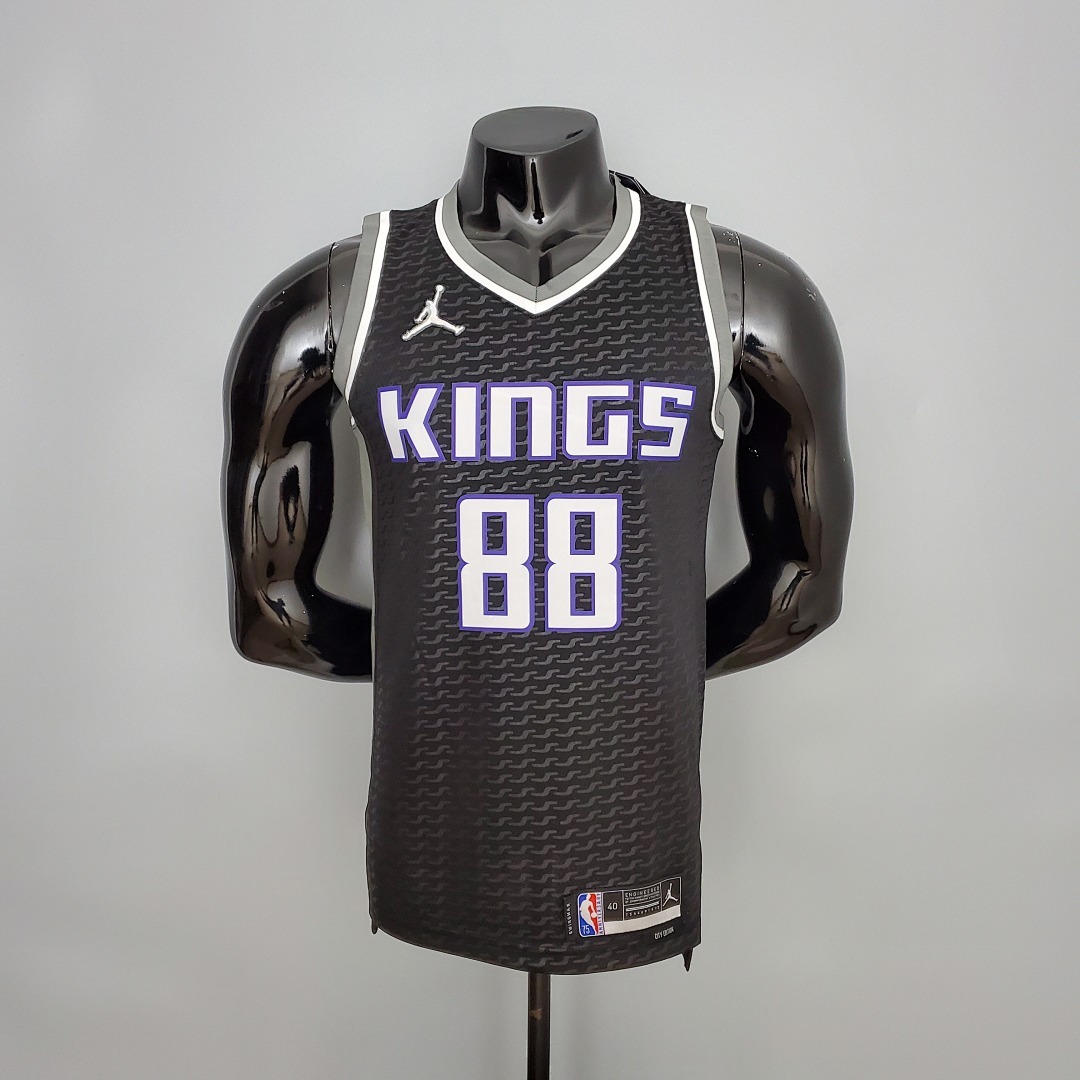 75th Anniversary QUETA#88 Jordan Kings Black NBA Jersey S-XXL