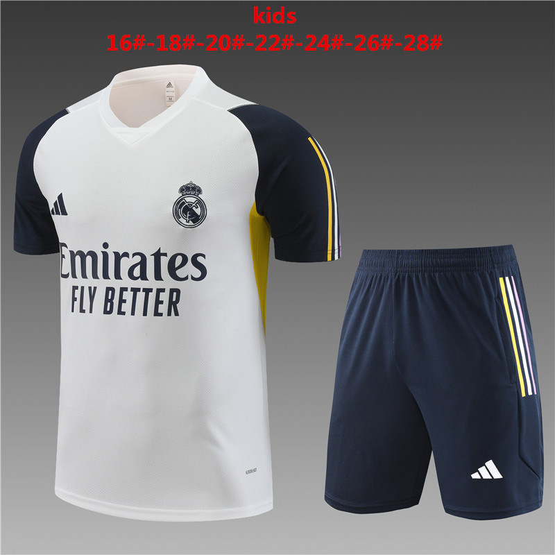 23-24 Real Madrid Kids Training Soccer Jerseys Yupoo