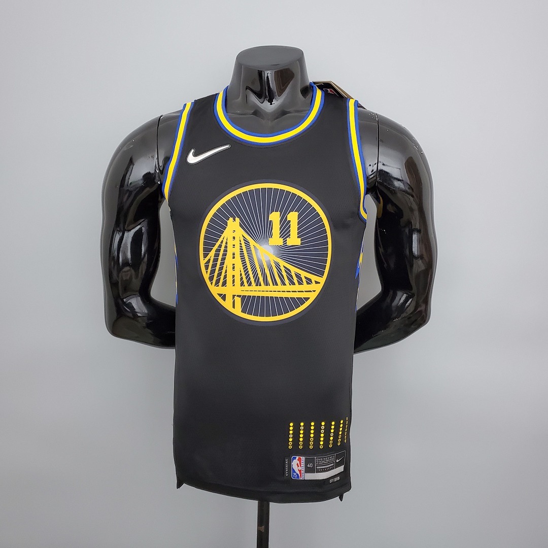 2022 75th Anniversary Thompson #11 Warriors City Edition Black NBA Jersey S-XXL