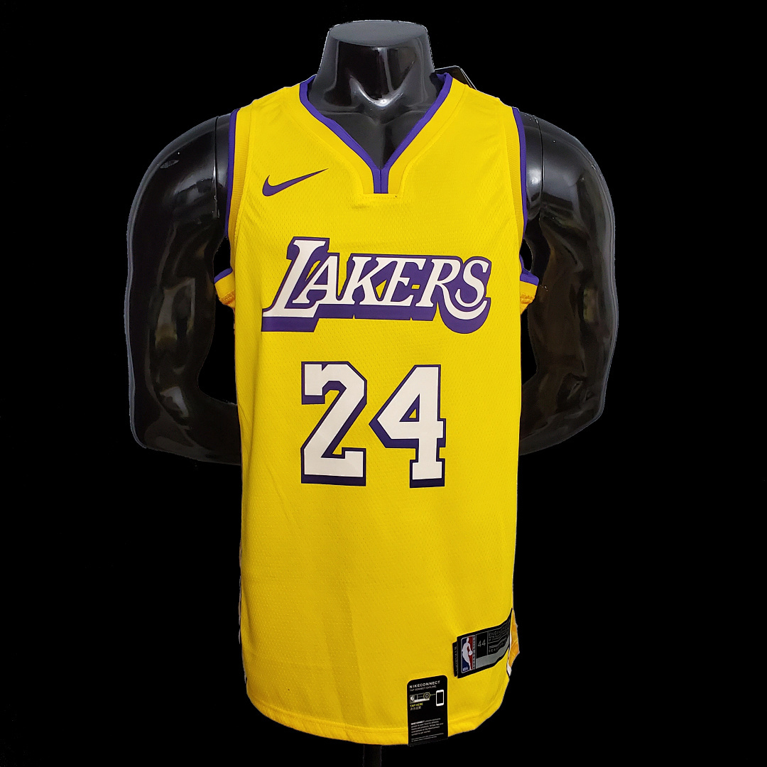 Bryant #24 Lakers V-neck City Edition yellow NBA jersey SizeXS-XXL Nike connect recognition