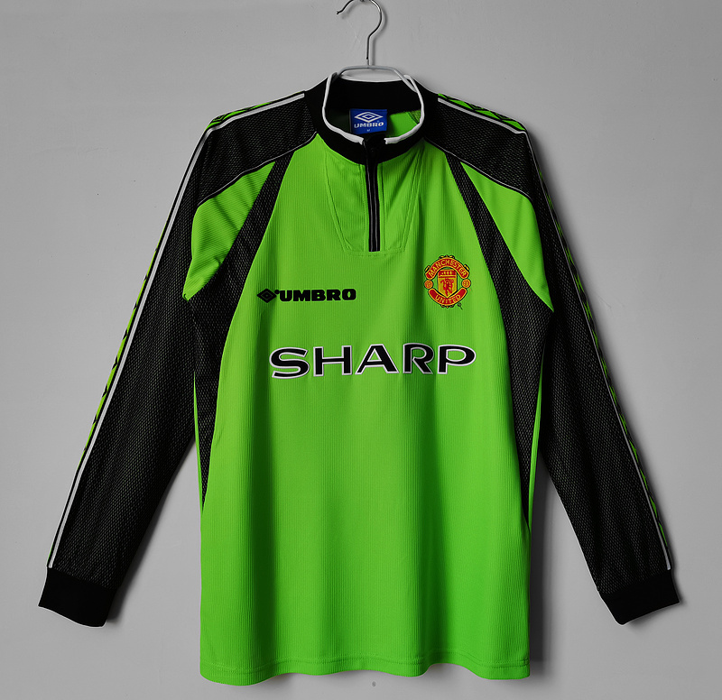 1998-99 M-anchester U-nited Goalkeeper Retro Long Sleeve Soccer Jerseys Yupoo