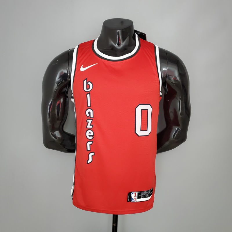 LILLARO#0 Trail Blazers Retro Red NBA Jersey S-XXL