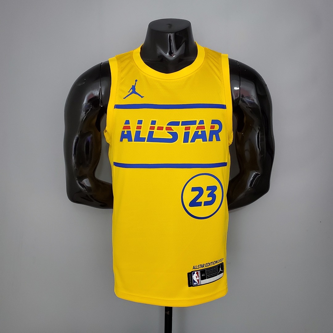 2021 James#23 All-Star Yellow NBA Jersey S-XXL